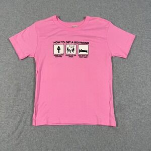 Fred Is Red Pink How To Get A Boyfriend Graphic T-Shirt Cotton Large Made in USA